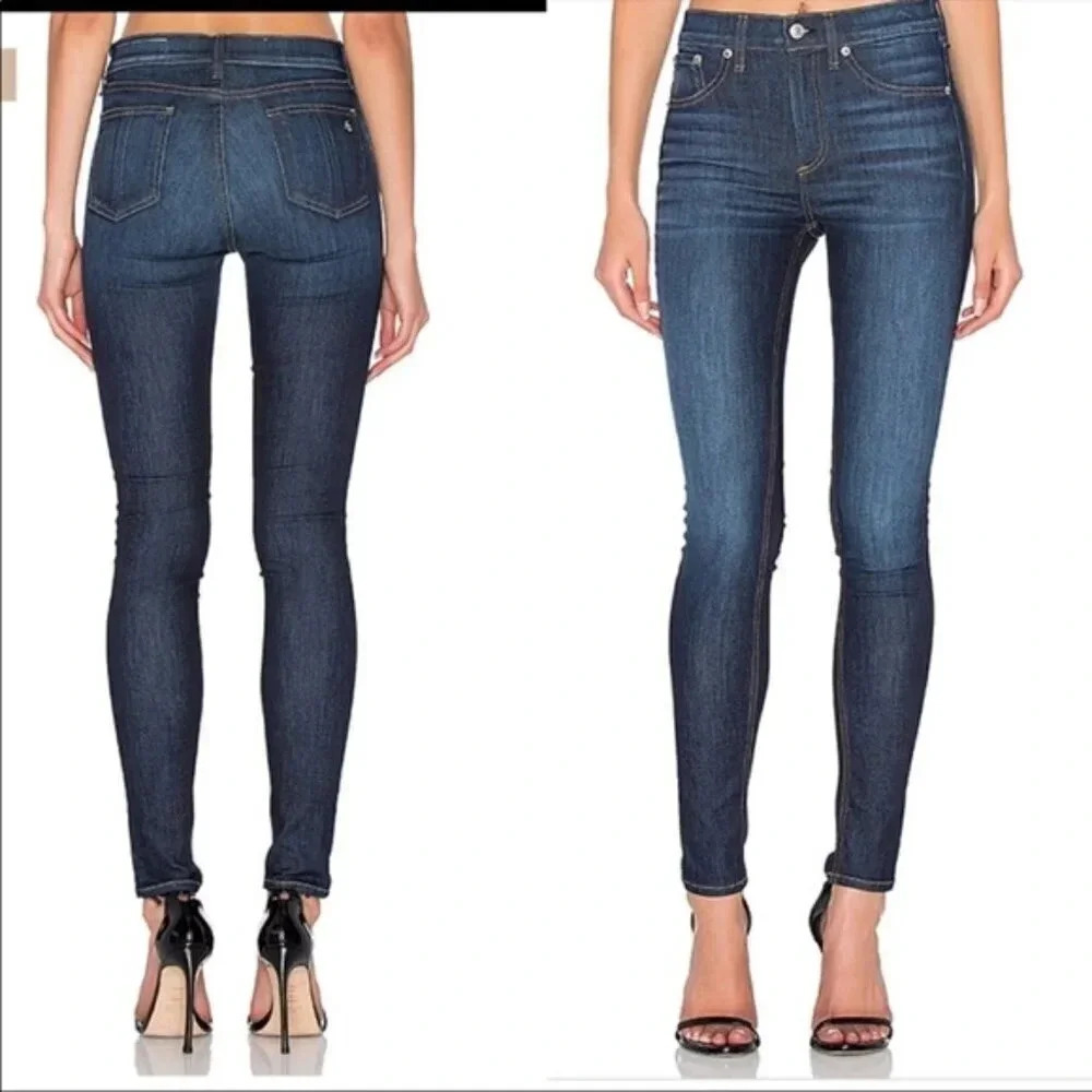 rag & bone / JEAN High Rise Skinny Jeans in Worn